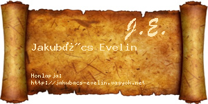 Jakubács Evelin névjegykártya
